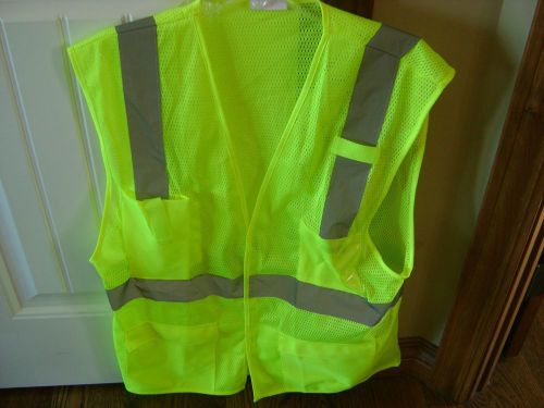 New Yellow Neon Safety Vest with pockets size M