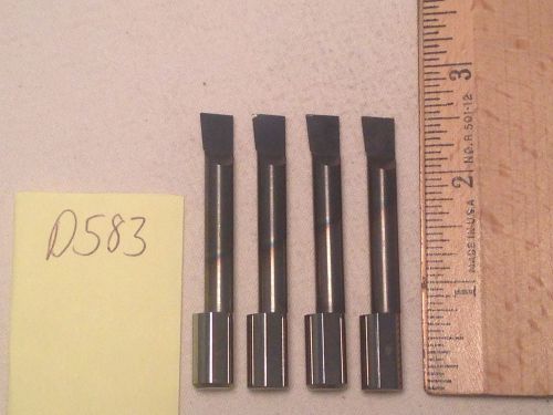 4 USED SOLID CARBIDE BORING BARS. 3/8&#034; SHANK. MICRO 100 STYLE. USA. COATED D583