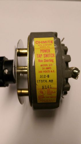 Ohmite 312-6 Rotary Power Tap Switch, 6 Position, 30A, Lincoln Arc Welders, etc.