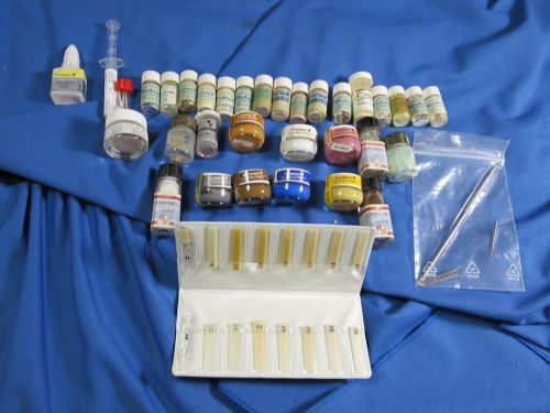 Lot of 48 Viles/Containers of Dental Pigments and Color Stains