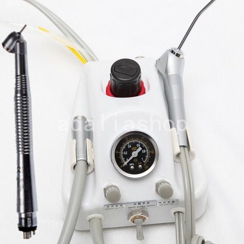 Dental portable turbine unit work w/compressor + surgical 45° handpiece 4 hole for sale