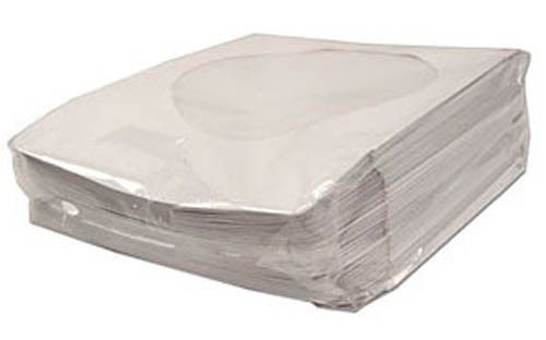 Paper CD/DVD Clear Disc Storage Sleeves w/ Transparent Window (100 Pack) - NEW