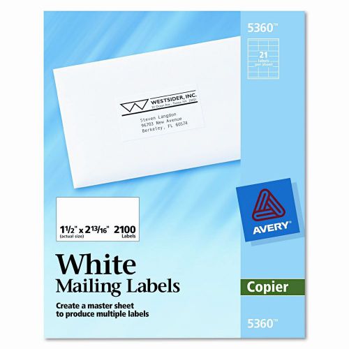 Avery Consumer Products Self-Adhesive Address Labels for Copiers, 2100/Box
