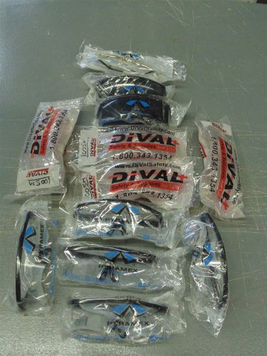 LOT OF 12 PYRAMEX DIVAL SAFETY GLASSES DIFFERENT MODELS SEE PICS (C17-2-22)