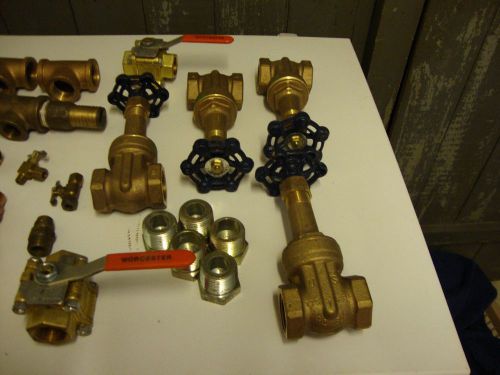 Large Lot of New Brass Pipe Fittings, Valves, + More - 45 Pieces