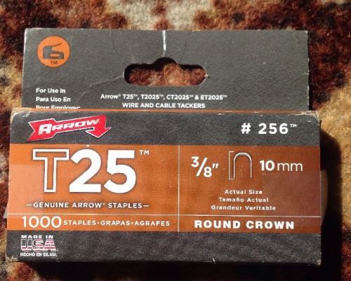 Arrow t25 round crown staples, 3/8&#034;/10mm; 1000/pk for sale