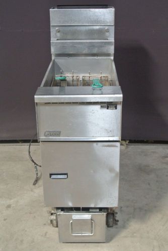 Pitco sfsg14 40lb fryer with filtration system on casters for sale