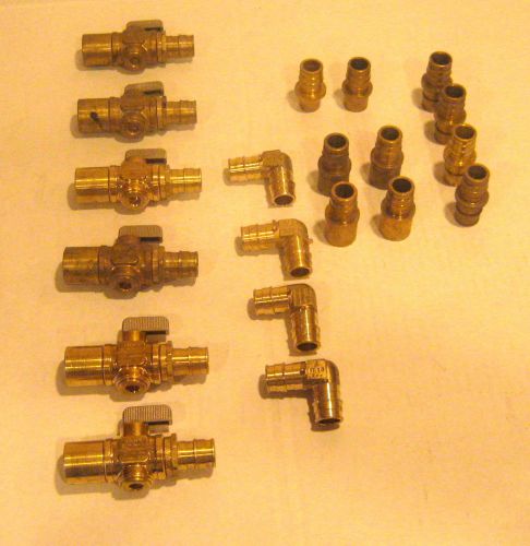 Uponor - wirsbo 5/8&#034; fittings pro pex brass assortment and 5/8&#034; ball valves for sale