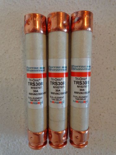 Ferraz shawmut trionic trs30r lot of 3 30 amp 600vac/300vdc for sale