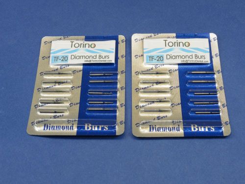 Dental Lab Diamond Burs Conical Trunk TF-20 FG Kit /2 Pack 20 Pcs TORINO Jewelry