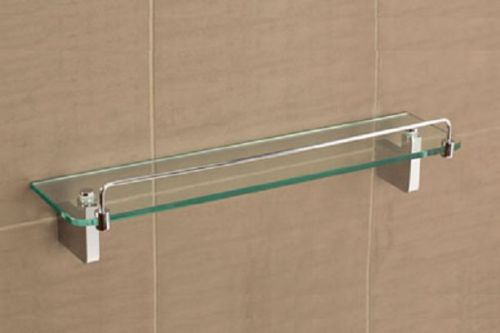LINSOL TIANA HIGH QUALITY SHOWER GLASS SHELF WITH RAIL - BATHROOM ACCESSORIES