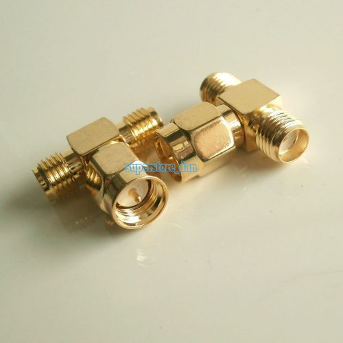 10Pcs SMA male to two SMA female triple T in series RF adapter connector 3 way