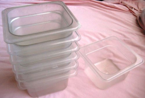 Lot of 7 Vintage Cambro GN 1/6 X 4 IN Size Camwear Container Clear