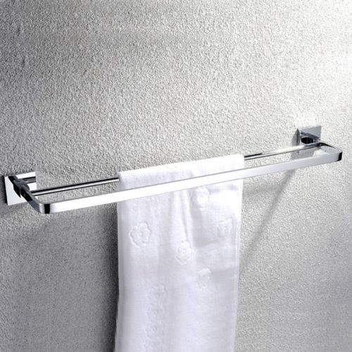 Modern Bathroom Accessories  Double Towel Bar Solid Brass in Chrome Finished