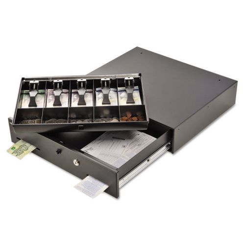 Alarm alert steel cash drawer w/key/push-button release lock, black for sale