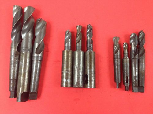 LOT OF 10 DRILL BIT HERCULES,NATIONAL,CLE-FORGE,MORSE,DOUBLE CIRCLE &amp; OTHER