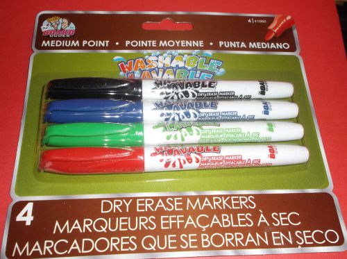 Board Dudes Washable Medium Point Dry-Erase Markers 4 Pack Brand New