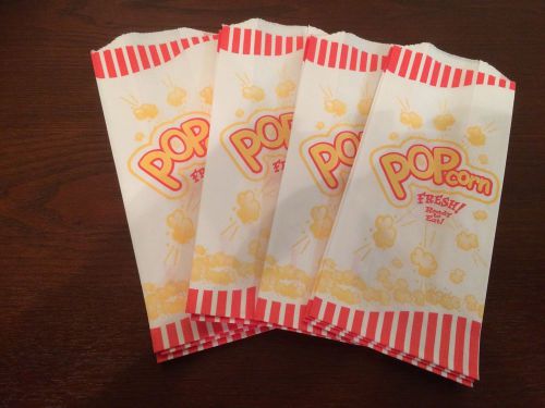 100 Count 1 Ounce Paper Popcorn Bags -- New -- Free Shipping