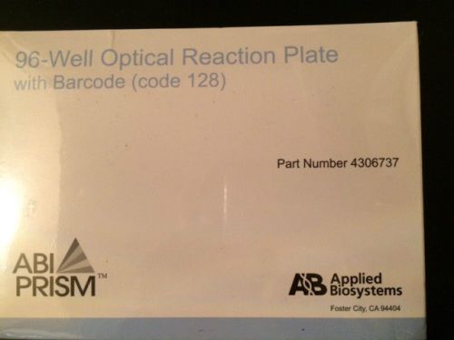 Applied Biosystems 4306737, 96 Well Optical Reaction Plate w/Barcode, Box of 20