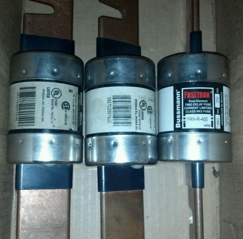 3 fusetron frn-r-400 class rk5 dual element time delay fuses cooper bussmann for sale