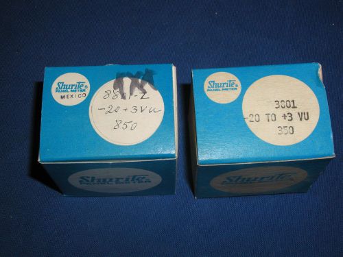 2 NEW ORIGINAL BOXES SHURITE 8801-Z  AND 3801 VINTAGE PANEL METER -20 TO 3 VU
