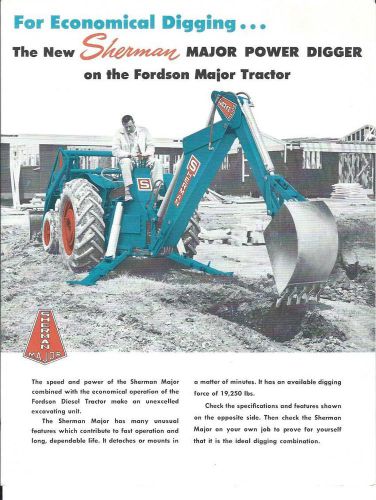 Equipment brochure - sherman - major digger - for fordson tractor c1958 (e2155) for sale