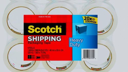 3m scotch 3500 heavy duty shipping packaging tape - 1.88&#034; x 54.6 yds. - 6 rolls for sale