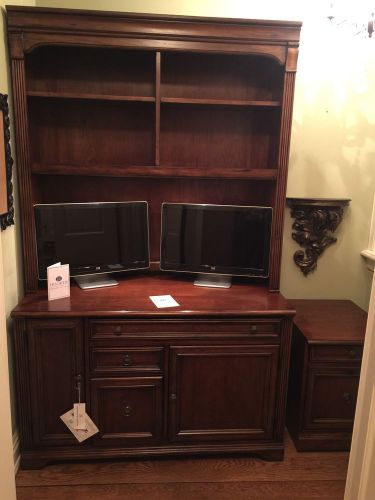 Hooker Furniture 48 inch Computer Desk with Hutch and Mobile File Cabinet
