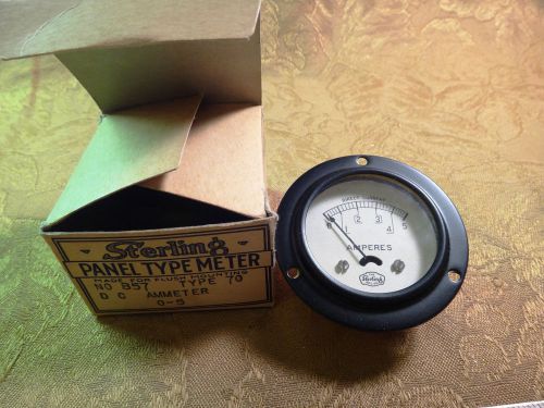Vintage NOS Sterling DC Amp Meter Panel Mount - Original Box *Free S&amp;H USA*