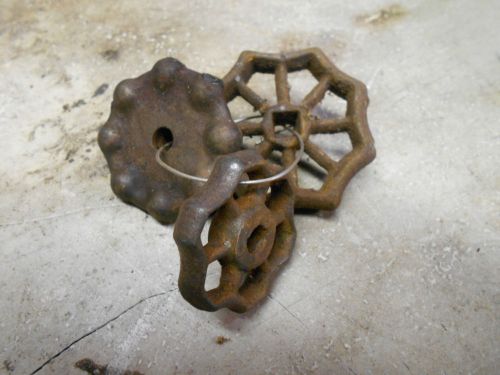 3 VERY OLD VALVE WHEELS HIT MISS ENGINE STEAM