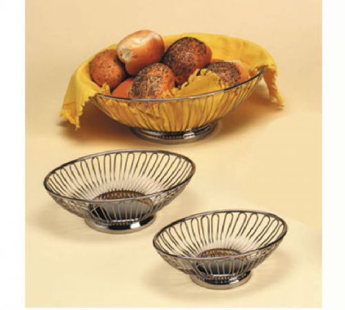 Basket, oval, 9&#034; x 5-7/8&#034;, 18/8 stainless steel for sale
