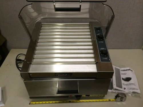 NEW ROUNDUP HOT DOG ROLLER 120V HDC-30A, WARMER WD 21A, SNEEZE GUARD NO RESERVE