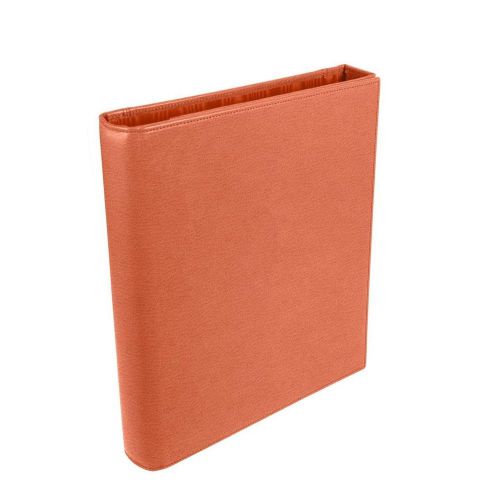 LUCRIN - A4 3-section binder - Granulated Cow Leather - Orange