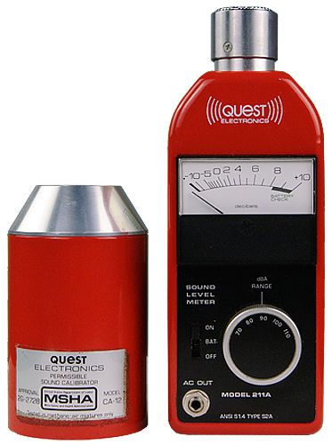 Quest Electronics 211A Sound Level Meter with Permissible Calibrator CA-12, Case
