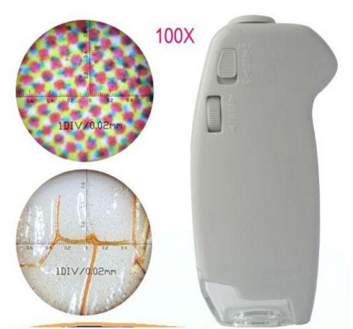 100x handle microscope pocket magnifier with scale for seeing micro substances for sale