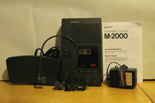 Refurb sony m-2000 microcassette transcriber w/ pedal, power adapter, headphones for sale