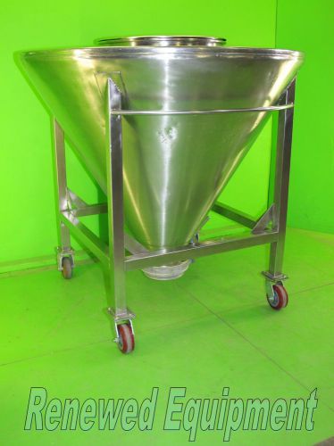 United utensils 125 gallon stainless steel hopper bin tank on casters #5 for sale