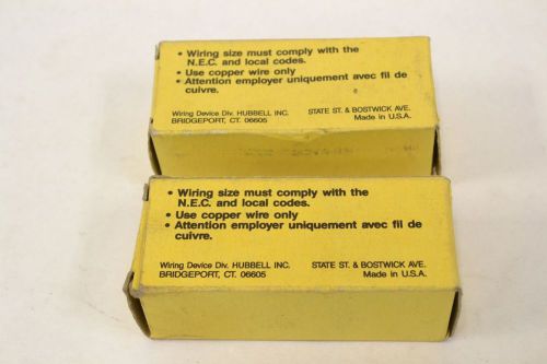 LOT 2 HUBBELL IG-5661 15A AMP 250V-AC/DC 3 WIRE GROUNDING RECEPTACLE B327151