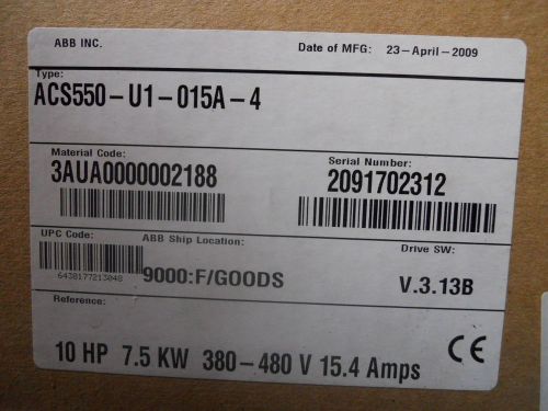 ACS550-U1-015A-4 - ABB AC Drive - NEW IN BOX - ACS550U1015A4