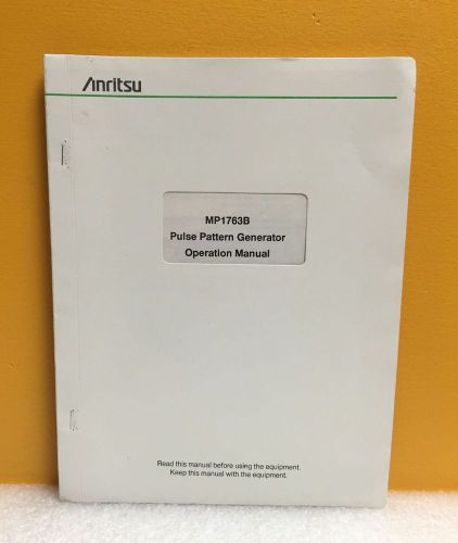 Anritsu M-W1023AE-9.0 MP1763B Pulse Generator Operational Manual (Ninth Edition)