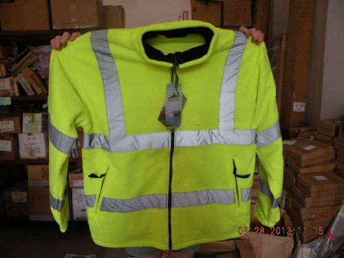 New portwest hi vis fleece f300 jacket nylon mesh yellow size m for sale