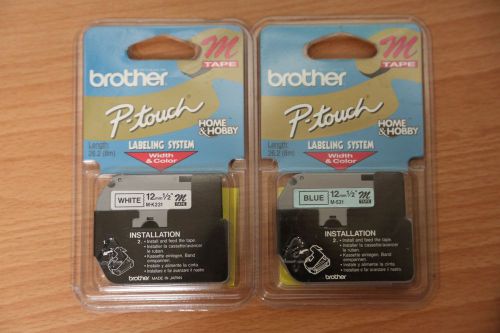 Brother P-Touch 1/2&#034; BLACK on BLUE Tape M531 and  m-k231
