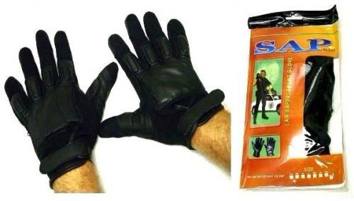 Real leather weighted sap gloves steel shot law enforcement black size xxl for sale