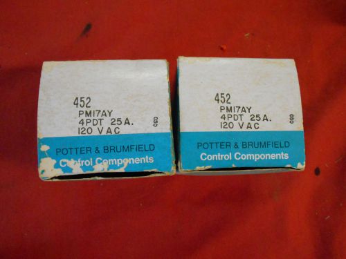 2 lot vintage AMF Potter &amp; brumfield control components relays 452 PM17AY 25A