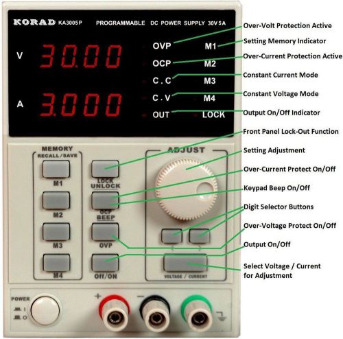 KORAD KA3005P Programmable Precision Variable Adjustable 30V 5A DC Linear Pow