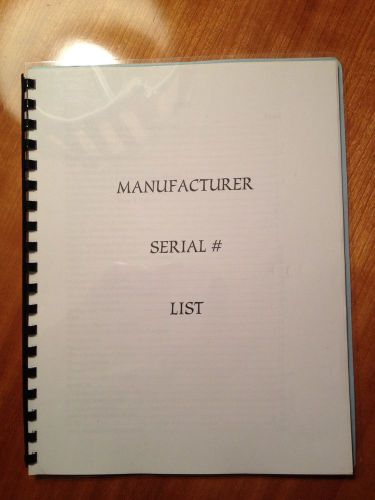 Woodworking Machinery Cross Reference Guide 52 Manufacturers, Serial=Year