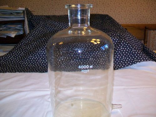 Kimax  glass fermenter jar 4000ml. with bottom connection nipple for sale