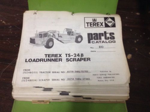 Ibh terex tsr-24b loadrunner scraper parts catalog equipment manual for sale