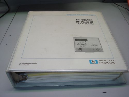 HEWLETT PACKARD 83545A RF PLUG-IN OPERATING AND SERVICE MANUAL