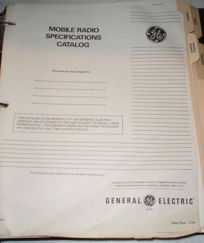 GE Mobile Radio Specifications Catalog 1979